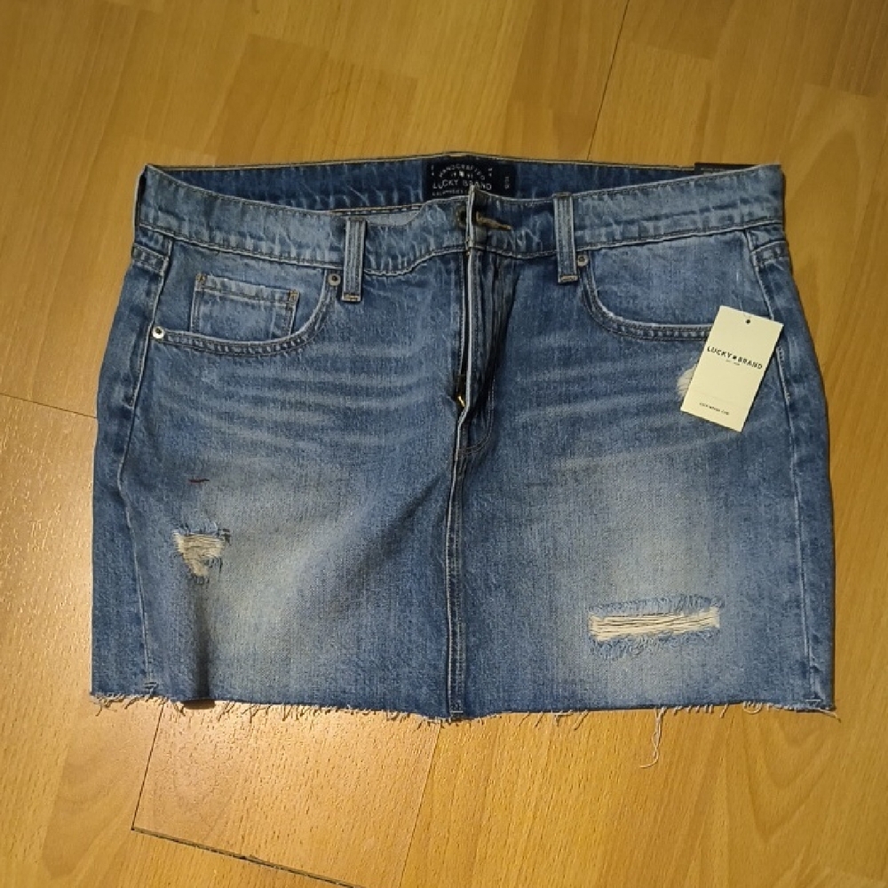 NWT Lucky Brand | Distressed Blue Mini Skirt